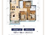 君隆龙禧公馆_3室2厅2卫 建面107平米