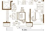 金融街东湖融御_2室2厅1卫 建面82平米