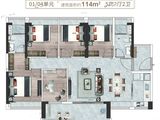 珠江广钢花城_5室2厅2卫 建面114平米